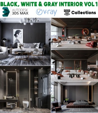 M0177 – 3D BLACK, WHITE & GRAY INTERIOR VOL.1