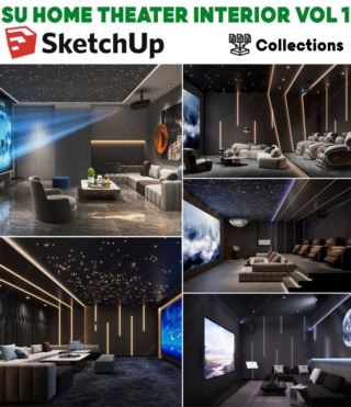 SU0128 – SKETCHUP HOME THEATER INTERIOR VOL.1