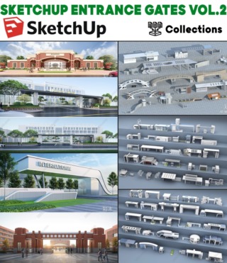 SK043 – SKETCHUP ENTRANCE GATES VOL.2
