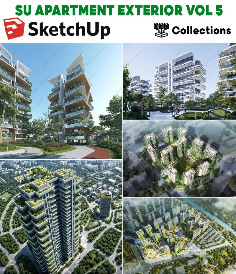 SU0141-SKETCHUP APARTMENT EXTERIOR VOL.5