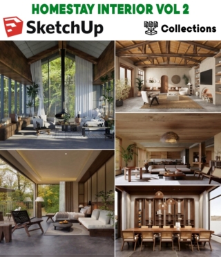 SU0160 – SKETCHUP HOMESTAY INTERIOR VOL.2