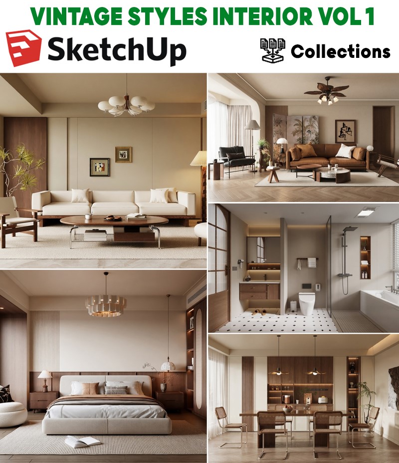 SketchUp vintage interior design