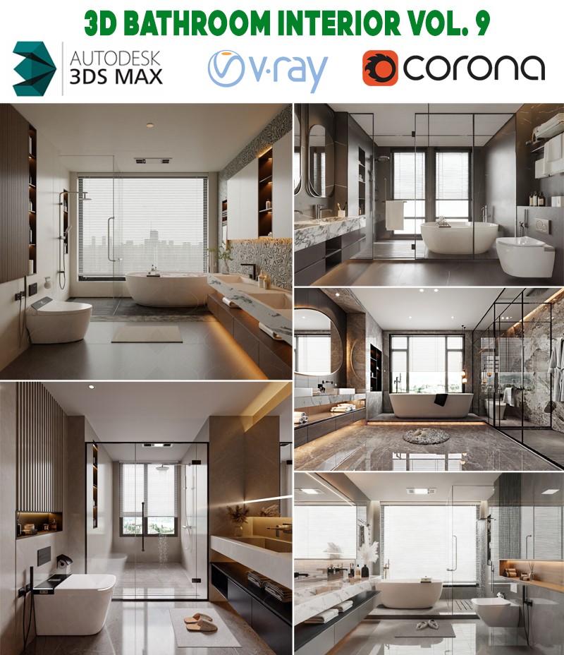 modern bathroom interior 3ds max