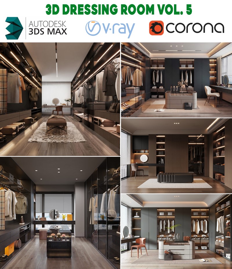 modern dressing room interior 3ds max