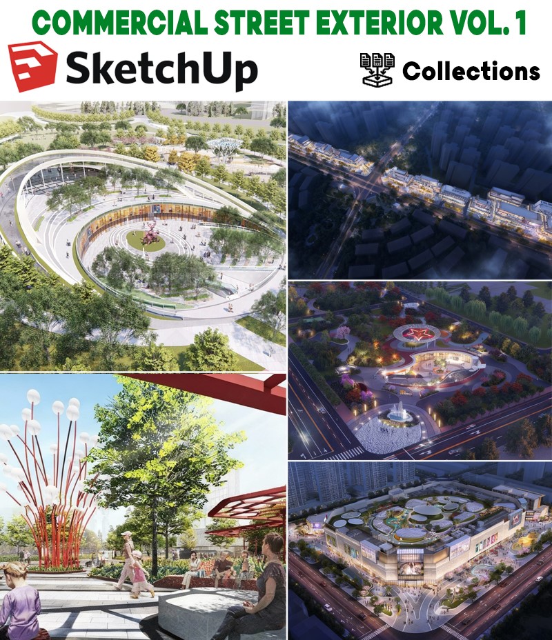 SketchUp commercial street exterior