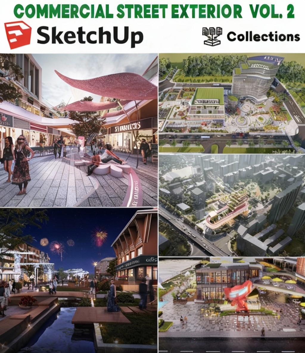 SketchUp commercial street facade