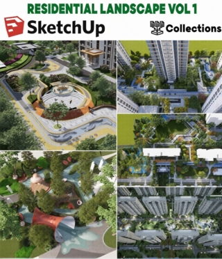 SK0135 – RESIDENTIAL LANDSCAPE SKETCHUP VOL.1