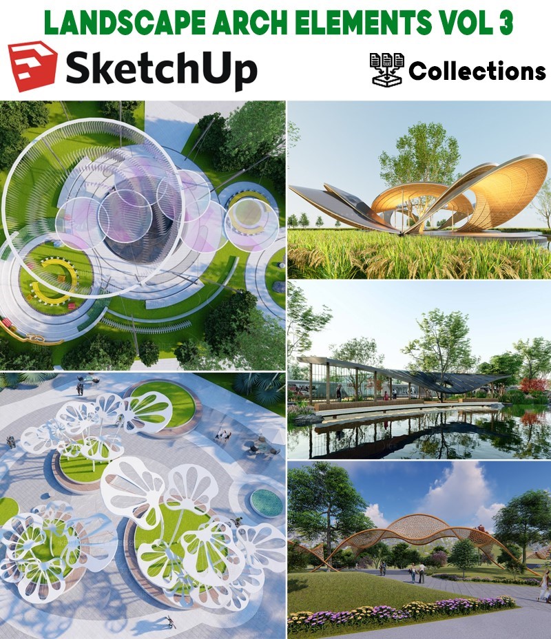 landscape architecture elements sketchup, garden landscape elements sketchup model, outdoor landscape components sketchup, landscape design objects sketchup, landscape elements, landscape components, landscape objects, hardscape elements