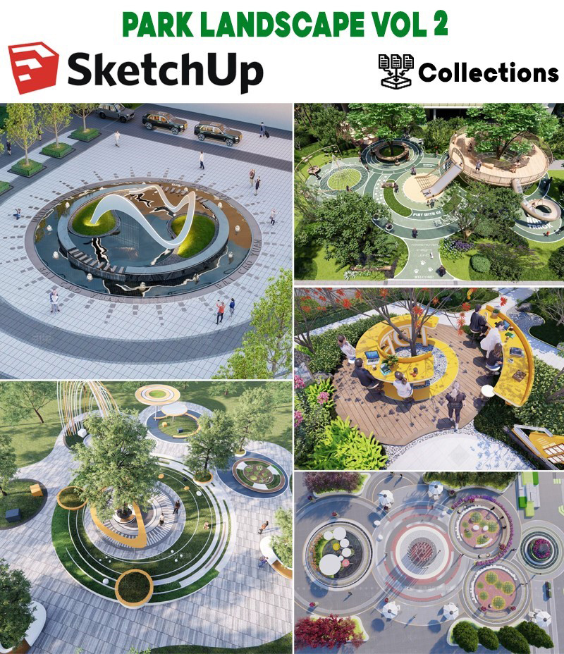 park landscape sketchup model, urban park sketchup model, public park landscape design sketchup, city park environment sketchup model,urban park, public park landscape, park design, landscape park