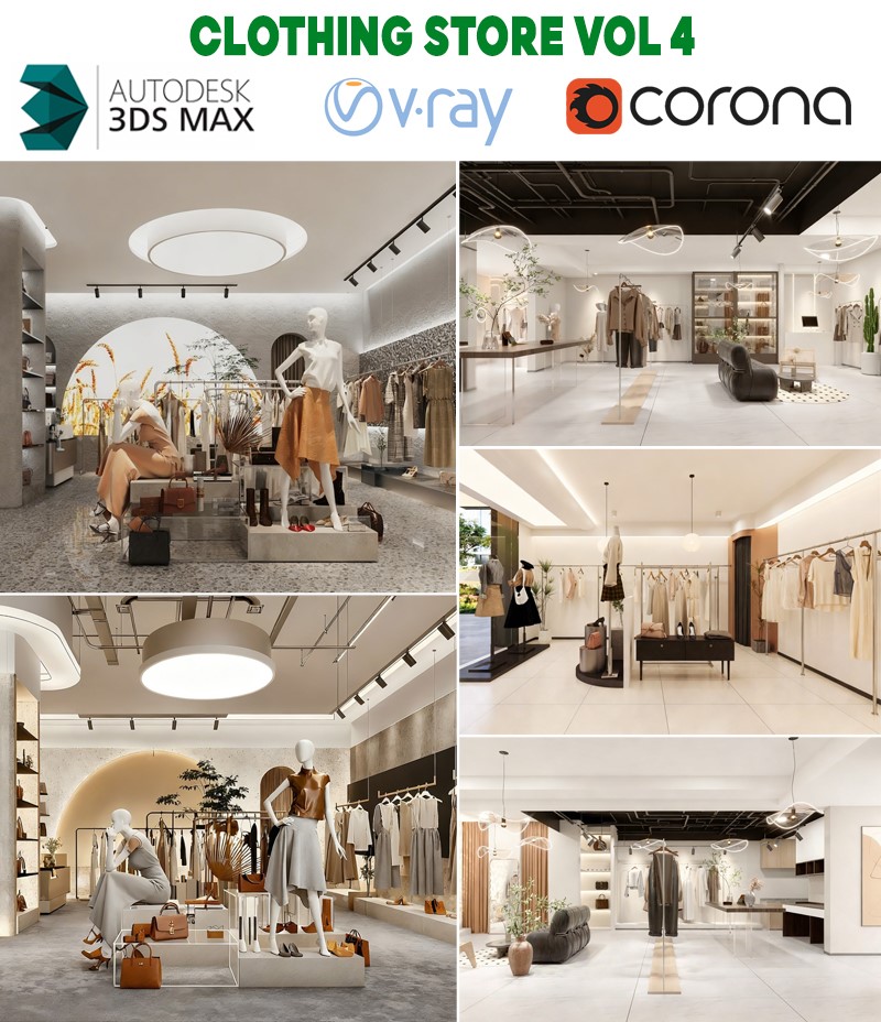 fashion retail store 3d model boutique interior