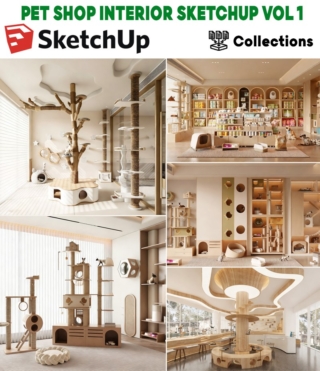 SK0162 – PET SHOP INTERIOR SKETCHUP VOL.1