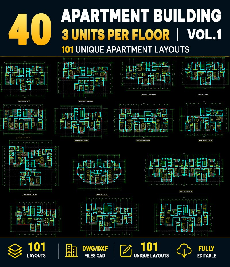 apartment building floor plans, apartment floor plans DWG, apartment building CAD drawings, apartment building DWG, apartment floor plans AutoCAD, 3 units per floor plan, 3 apartment units per floor, luxury apartment floor plans, residential building floor plans, residential building DWG, apartment layout CAD, apartment layout DWG, apartment floor plan CAD blocks, multi family building floor plans, multi unit residential floor plans, apartment building design CAD, luxury apartment layouts, residential architecture DWG, apartment floor plans download, AutoCAD apartment drawings
