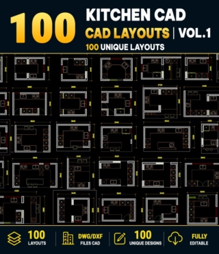 AC013 – 100 LUXURY KITCHEN ROOM LAYOUTS VOL.1