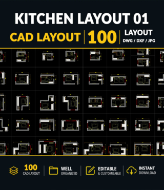 AC013 – 100 LUXURY KITCHEN ROOM LAYOUTS VOL.1